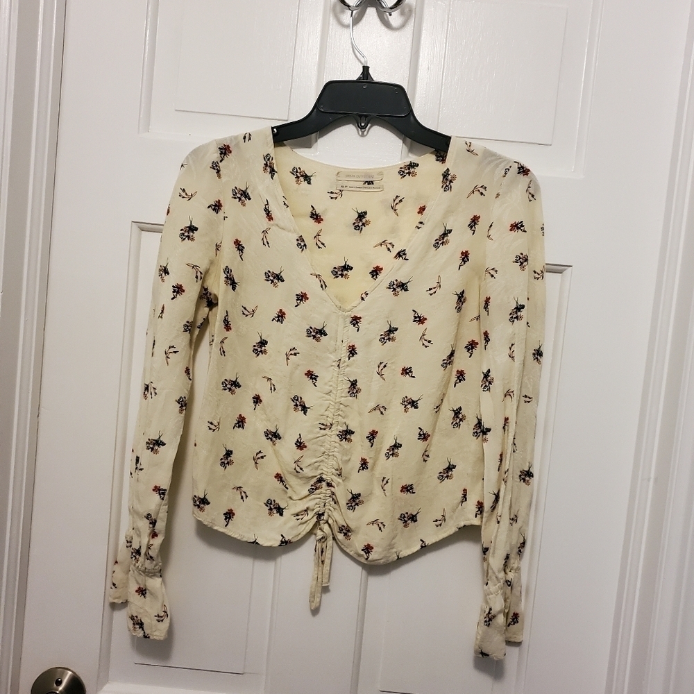 Urban Outfitters Peasant Long sleeve Damsel Cinching Crop Top Size XSx casual